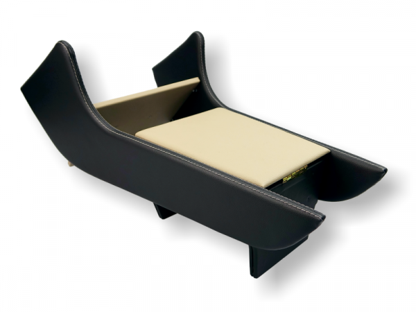 Centre console | Sides black | lid in beige leather